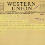 Western Union Telegram from Walt Disney to his brother